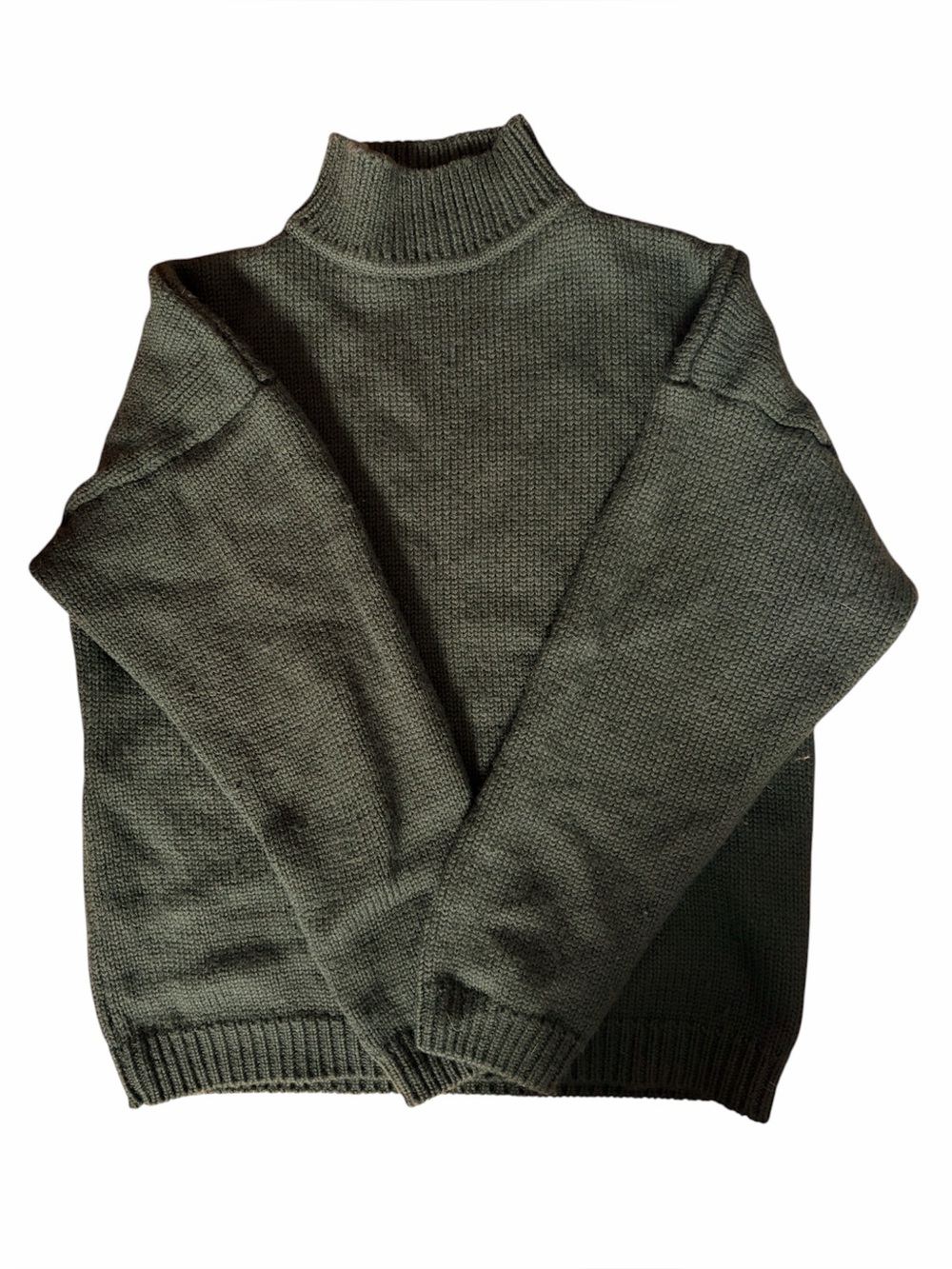 Vintage Forever Loucas Dark Green Oversized Mock Neck Knit Sweater